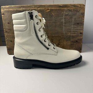 Aquatalia White Combat & Moto Boots